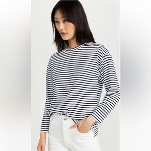 AYR French Fry Tee in Piano Stripe Black White Medium EUC
